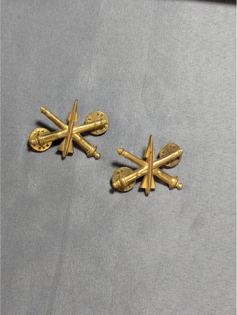 Vintage S. Meyering New York Military Crossed Cannons Pins Set